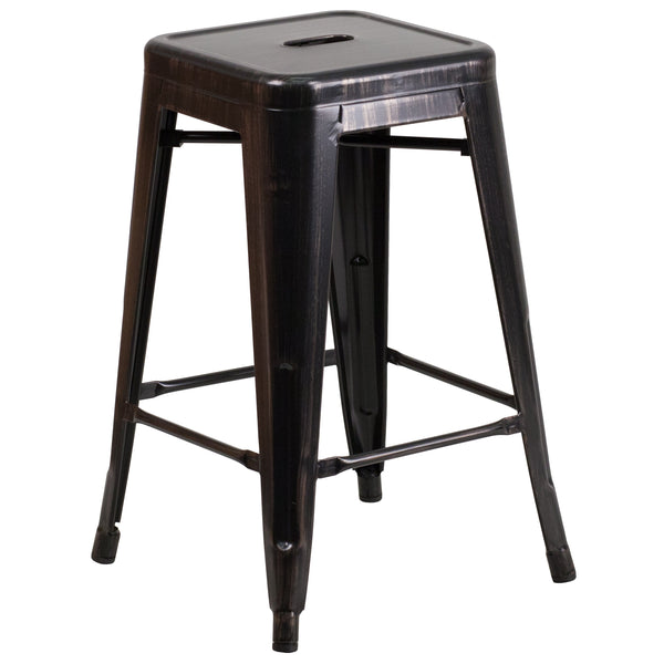 Copper |#| 24inch High Backless Copper Indoor-Outdoor Counter Height Stool