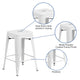 Red |#| Commercial Grade 24inchH Backless Red Metal Indoor-Outdoor Counter Height Stool