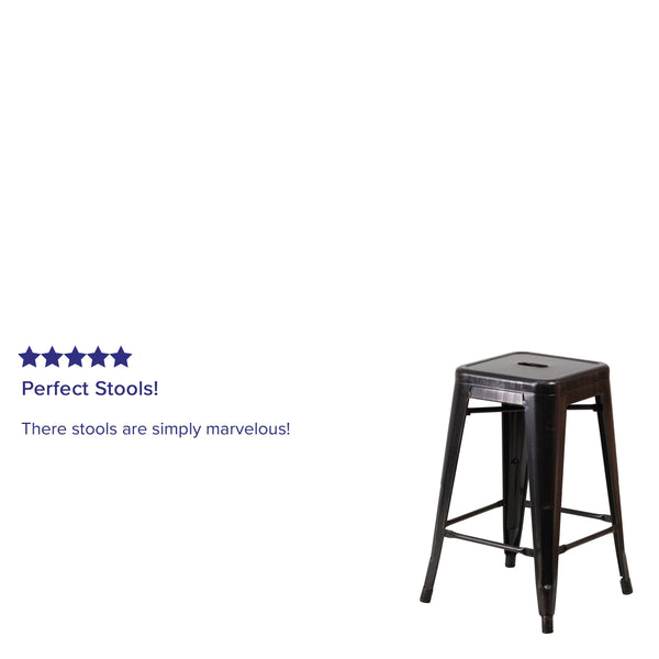 Copper |#| 24inch High Backless Copper Indoor-Outdoor Counter Height Stool