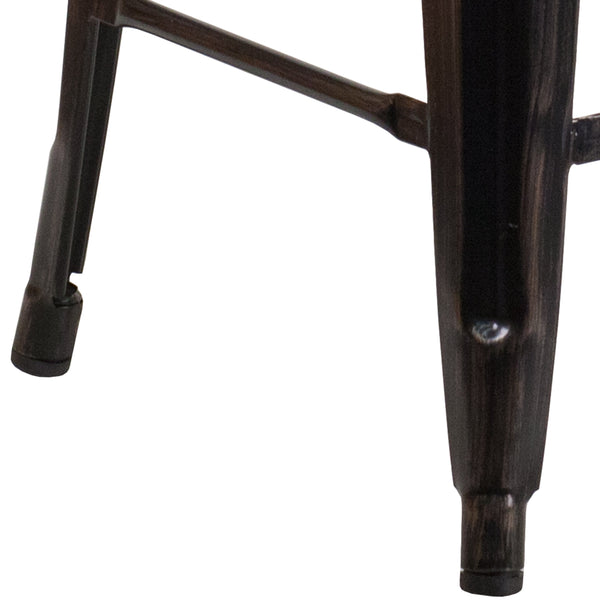 Green |#| Commercial Grade 24inchH Backless Green Metal Indoor-Outdoor Counter Height Stool