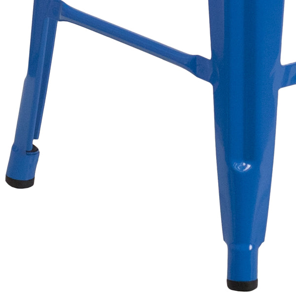 Green |#| Commercial Grade 24inchH Backless Green Metal Indoor-Outdoor Counter Height Stool