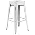 Commercial Grade 30" High Backless Distressed Metal Indoor-Outdoor Barstool