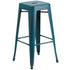 Commercial Grade 30" High Backless Distressed Metal Indoor-Outdoor Barstool