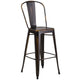 Copper |#| 30inch High Distressed Copper Metal Indoor-Outdoor Barstool with Back