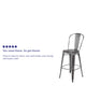 Silver Gray |#| 30inchH Distressed Silver Gray Metal Indoor-Outdoor Dining Barstool with Back