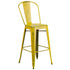 Commercial Grade 30" High Distressed Metal Indoor-Outdoor Barstool with Back