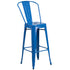 Commercial Grade 30" High Metal Indoor-Outdoor Barstool with Back