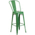 Commercial Grade 30" High Metal Indoor-Outdoor Barstool with Back