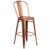 Commercial Grade 30" High Metal Indoor-Outdoor Barstool with Back