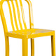Yellow |#| 30inch High Yellow Metal Indoor-Outdoor Barstool with Vertical Slat Back