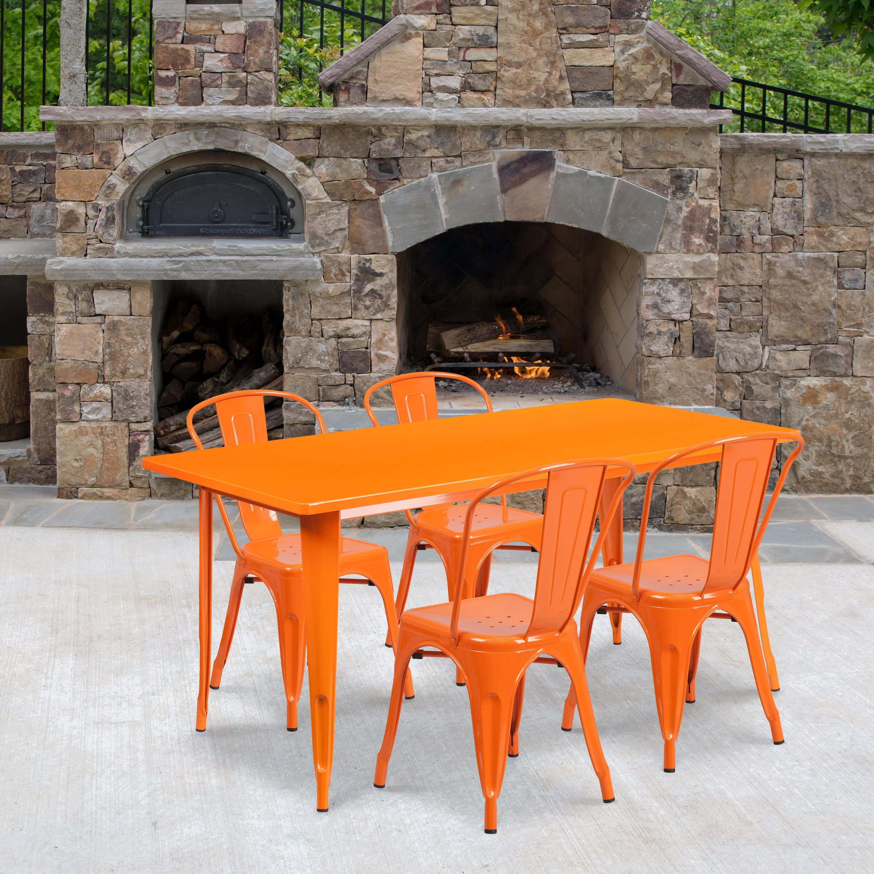 Table and chairs metal outlet