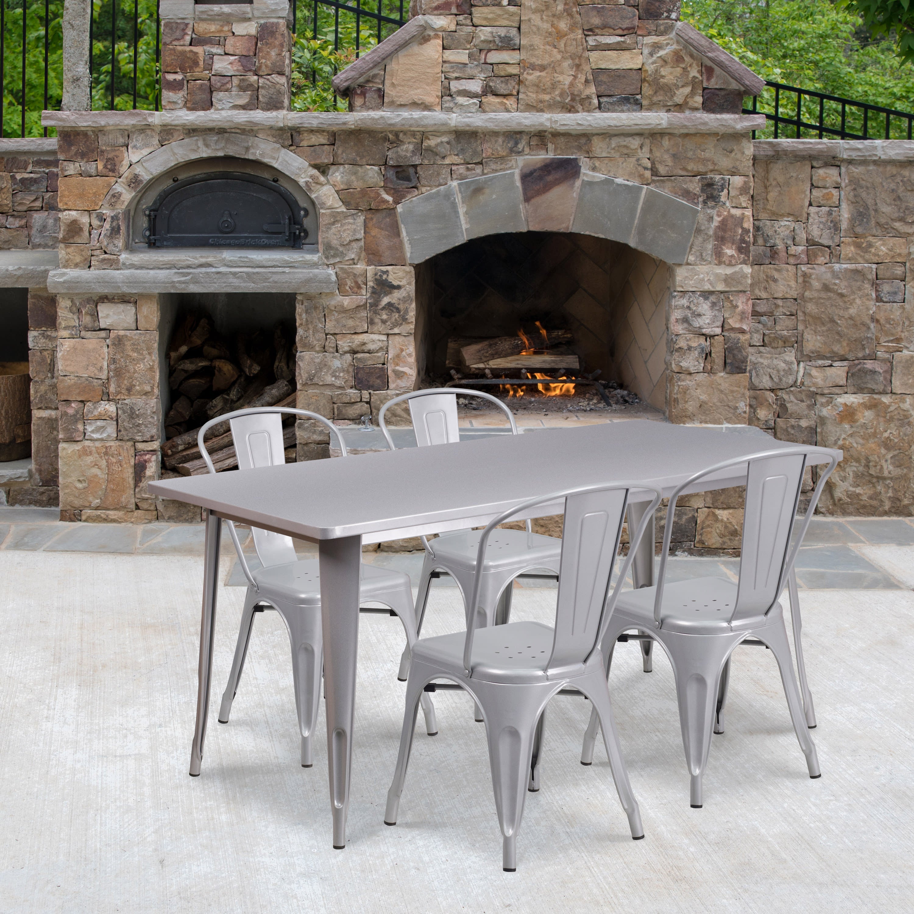 Silver metal chairs best sale