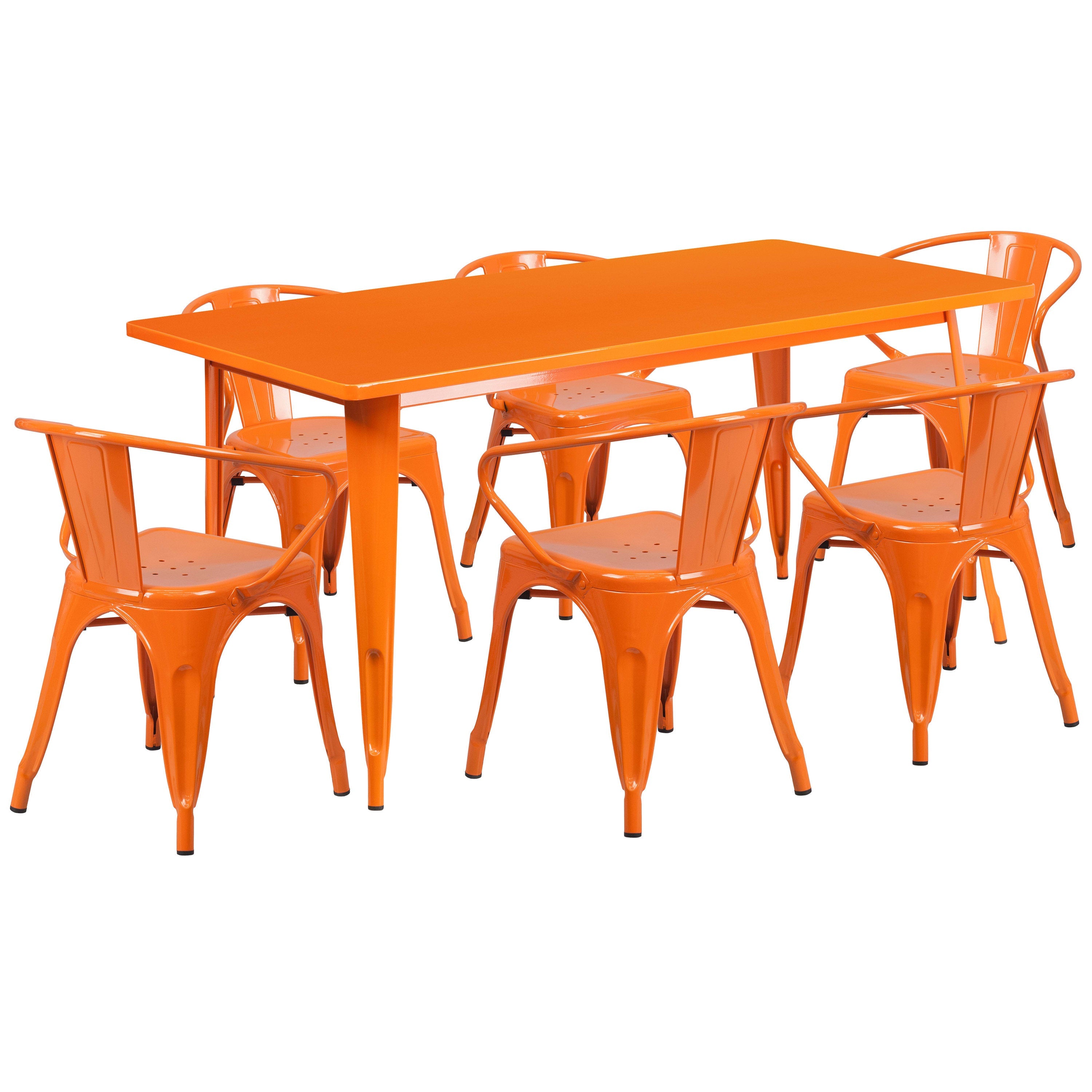 Orange outdoor table and best sale chairs