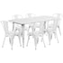 Commercial Grade 31.5" x 63" Rectangular Metal Indoor-Outdoor Table Set with 6 Stack Chairs