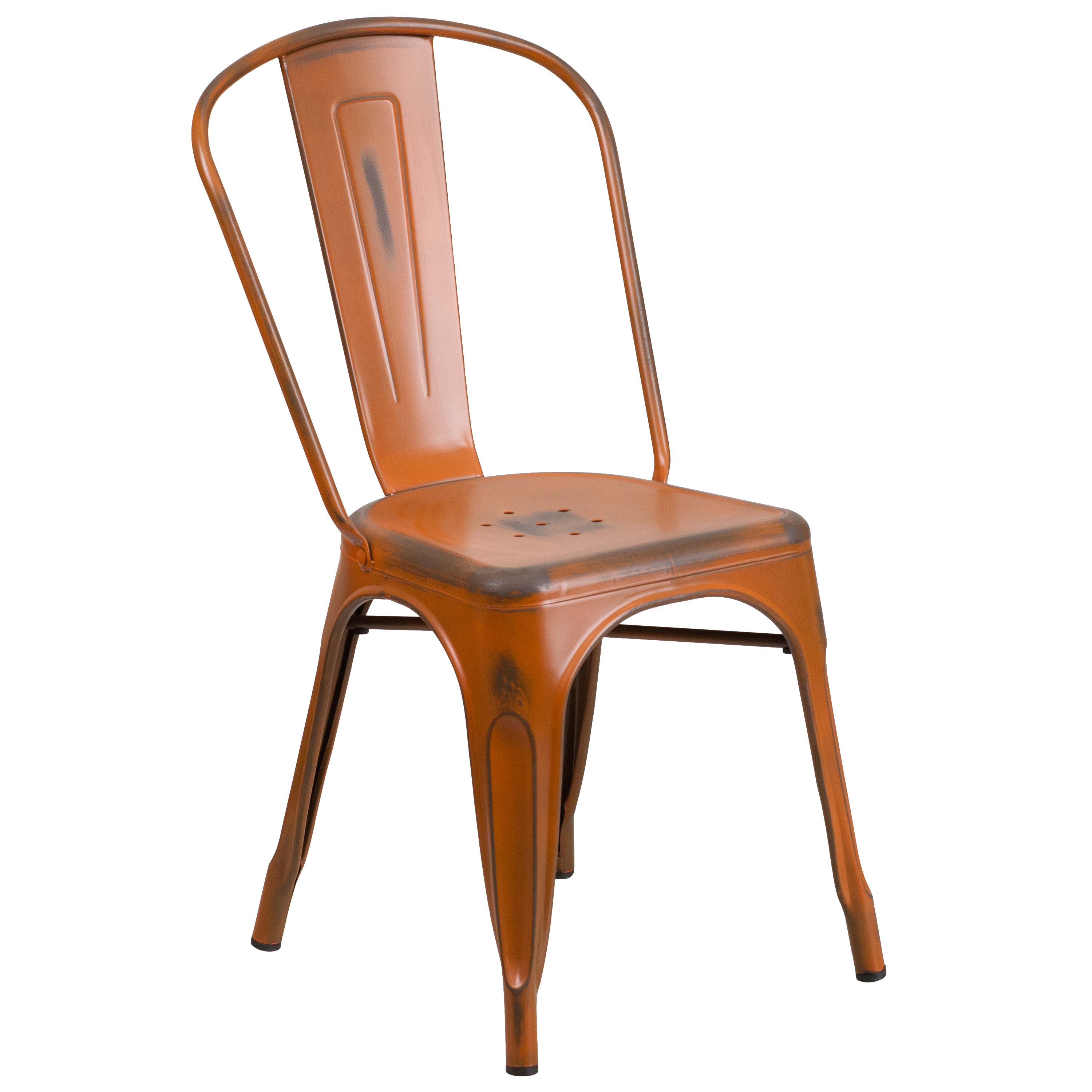 Distressed Metal Chair ET 3534 Stack Chairs 4 Less