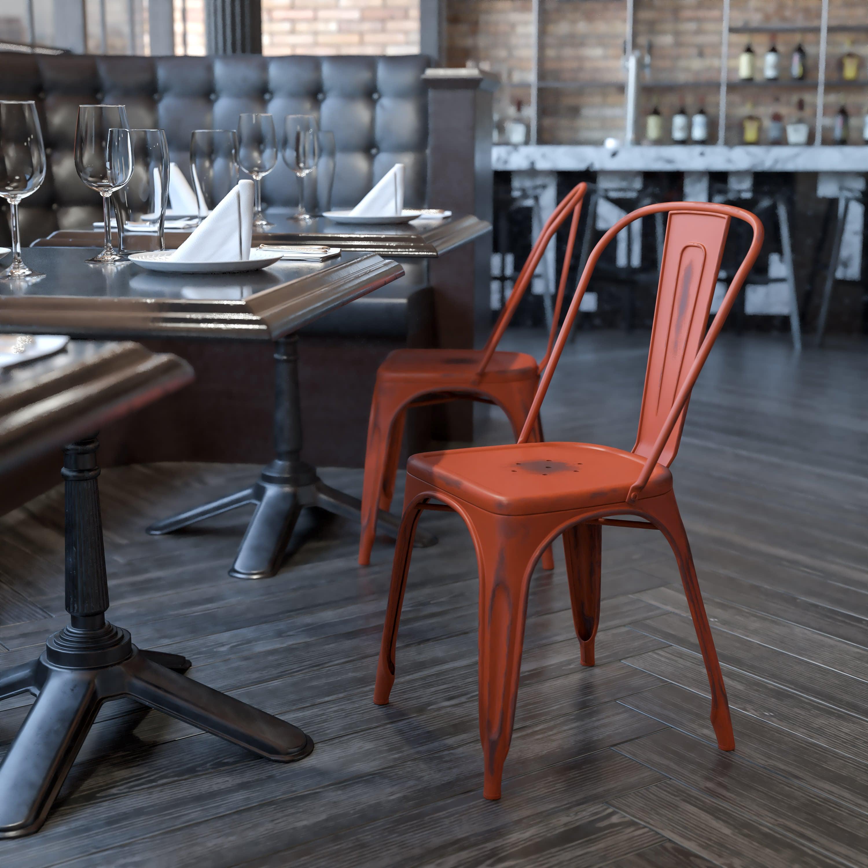 Distressed metal chairs best sale set of 4
