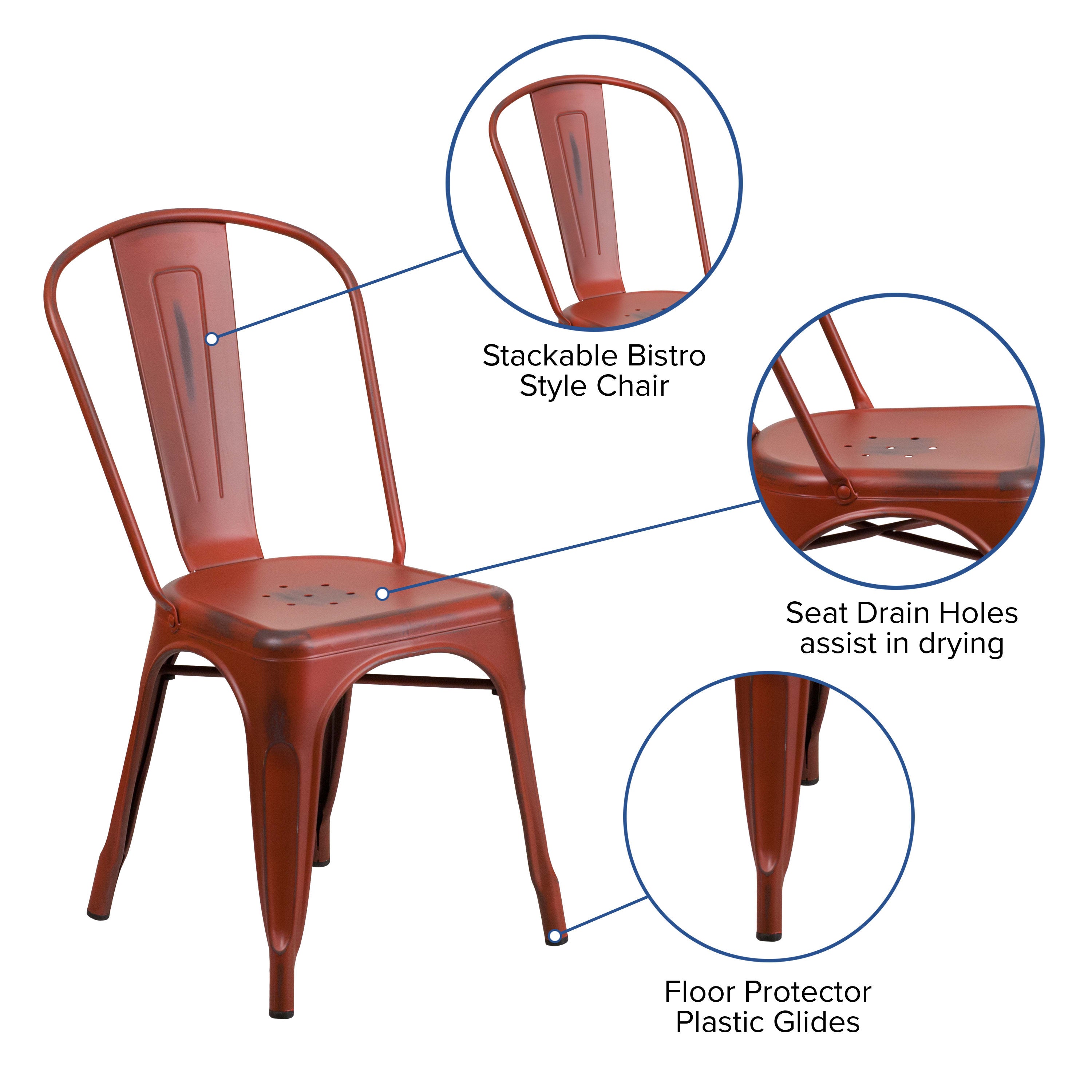 Distressed Metal Chair ET 3534 Stack Chairs 4 Less