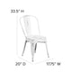 White |#| Distressed White Metal Indoor-Outdoor Stackable Chair - Kitchen Furniture