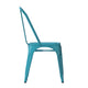 Blue |#| Distressed Blue Metal Indoor-Outdoor Stackable Chair - Kitchen Furniture