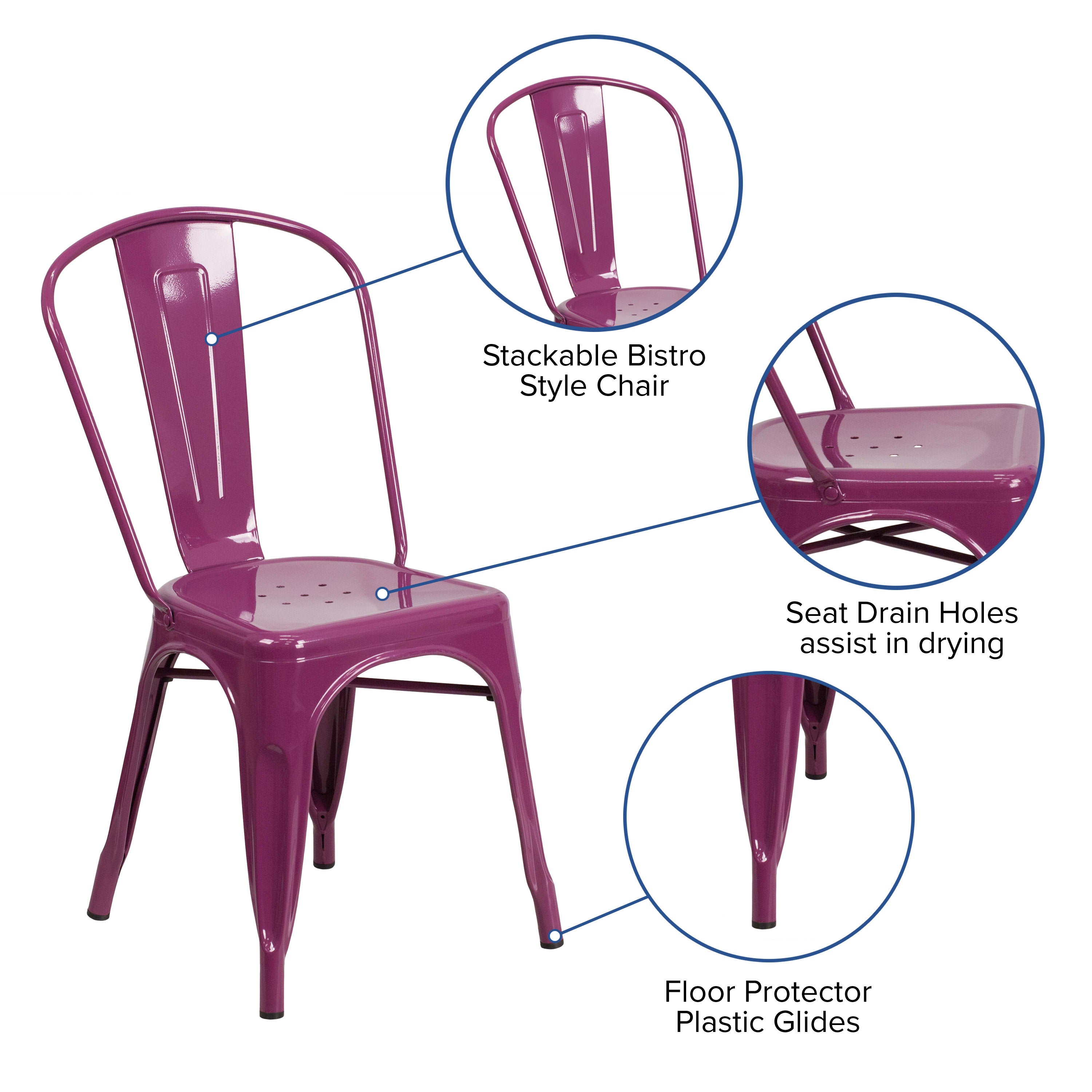 Indoor Outdoor Stackable Chair ET 3534 SOLID Stack Chairs 4 Less