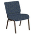 Embroidered 21''W Church Chair in Circuit Fabric - Gold Vein Frame