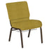 Embroidered 21''W Church Chair in Highlands Fabric with Book Rack - Gold Vein Frame