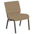 Embroidered 21''W Church Chair in Interweave Fabric - Gold Vein Frame