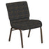 Embroidered 21''W Church Chair in Perplex Fabric - Gold Vein Frame