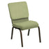 Embroidered HERCULES Series 18.5''W Church Chair in Bedford Fabric - Gold Vein Frame