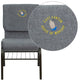 Gray Fabric/Gold Vein Frame |#| Embroidered 18.5inchW Church Chair in Gray Fabric with Book Rack - Gold Vein Frame