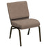 Embroidered HERCULES Series 21''W Church Chair in Sherpa Fabric - Gold Vein Frame