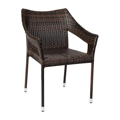 Ethan Commercial Grade Stacking Patio Chair, All Weather PE Rattan Wicker Patio Dining Chair