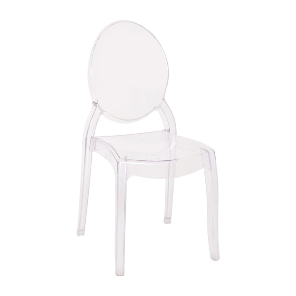Flash furniture ghost side chair in transparent crystal top