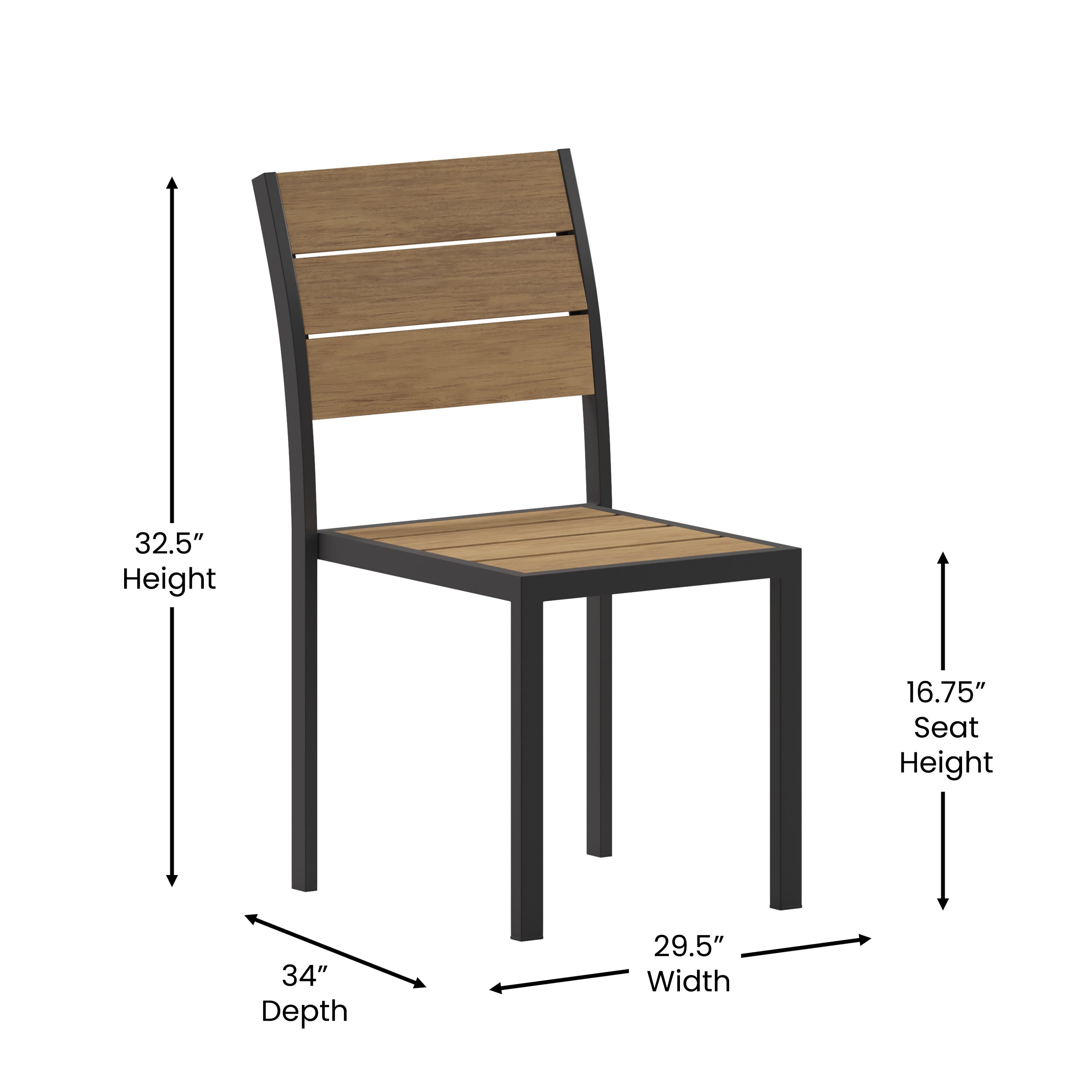 Armless Patio Chair SB CA108 Stack Chairs 4 Less