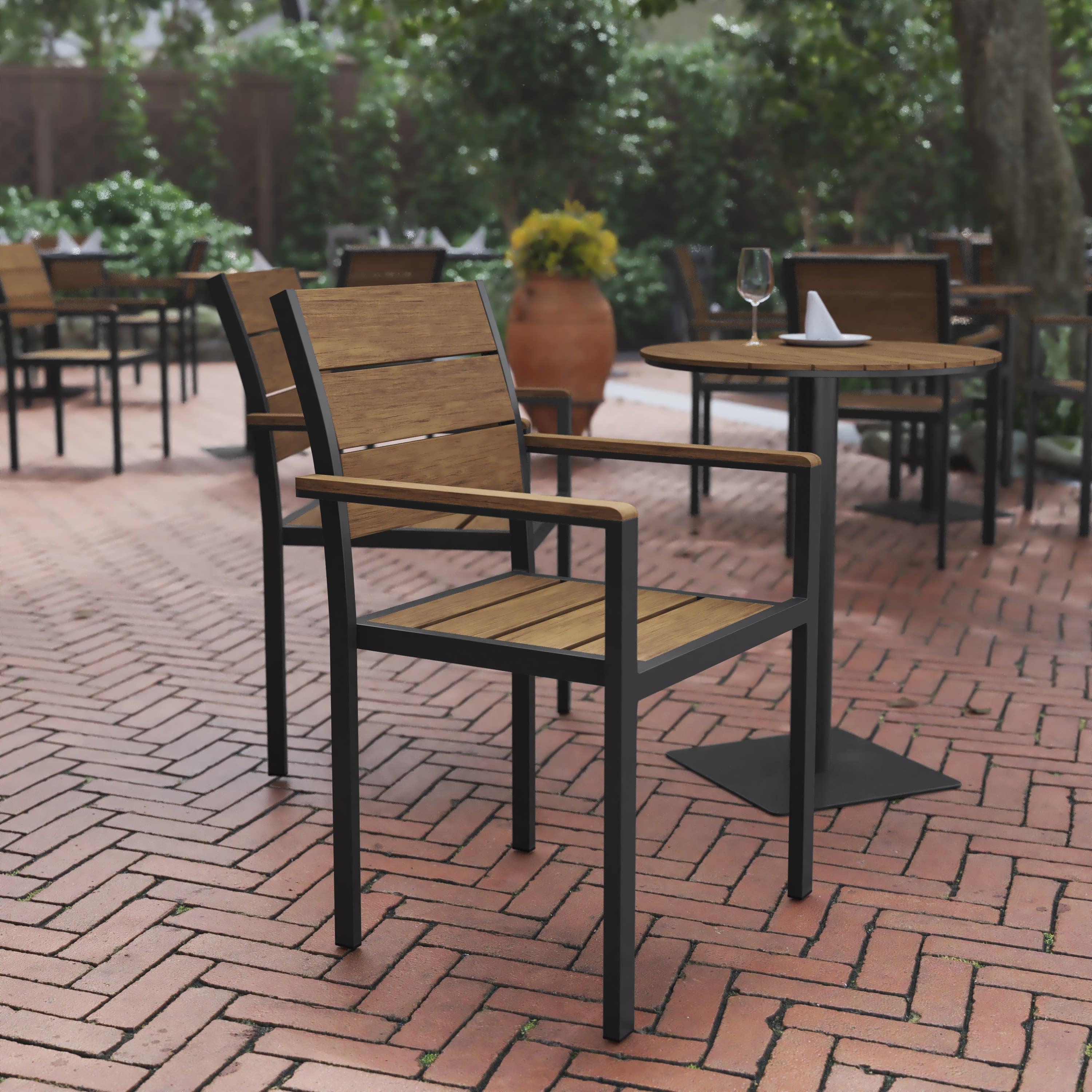 Elaina teak patio chair with cushion online