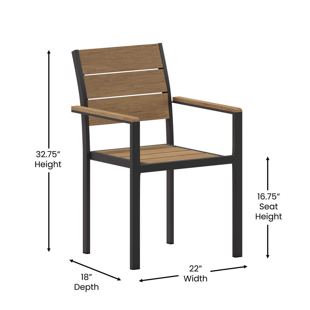 Patio Chair with Arms SB-CA108-WA- – Stack Chairs Less