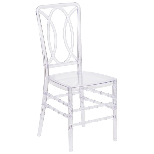 Crystal Ice Stacking Chair with Designer Back - Event Stack Chair - UV Resistant