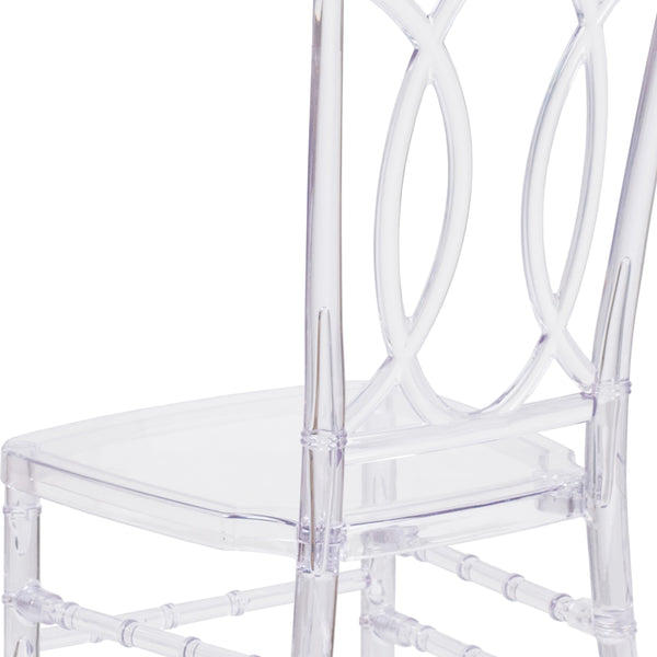 Crystal Ice Stacking Chair with Designer Back - Event Stack Chair - UV Resistant