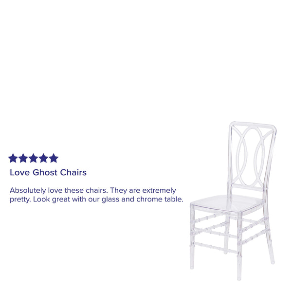 Crystal Ice Stacking Chair with Designer Back - Event Stack Chair - UV Resistant