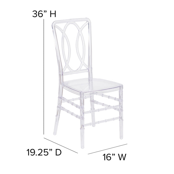 Crystal Ice Stacking Chair with Designer Back - Event Stack Chair - UV Resistant