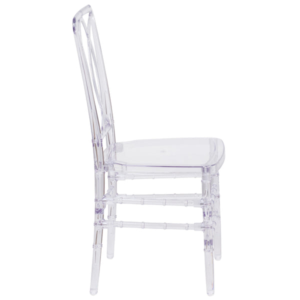 Crystal Ice Stacking Chair with Designer Back - Event Stack Chair - UV Resistant