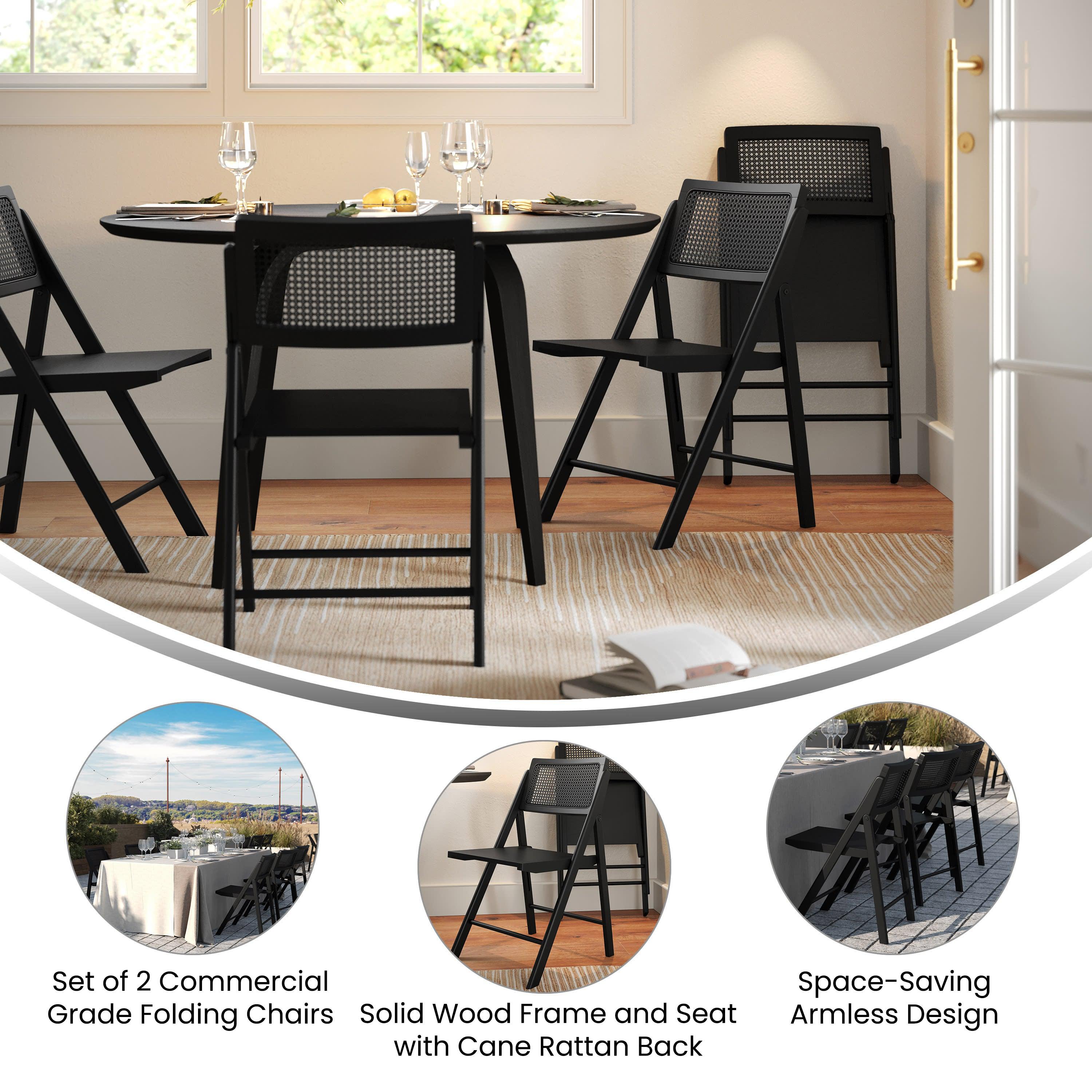 2PK Rattan Folding Chairs SK 220905 Stack Chairs 4 Less
