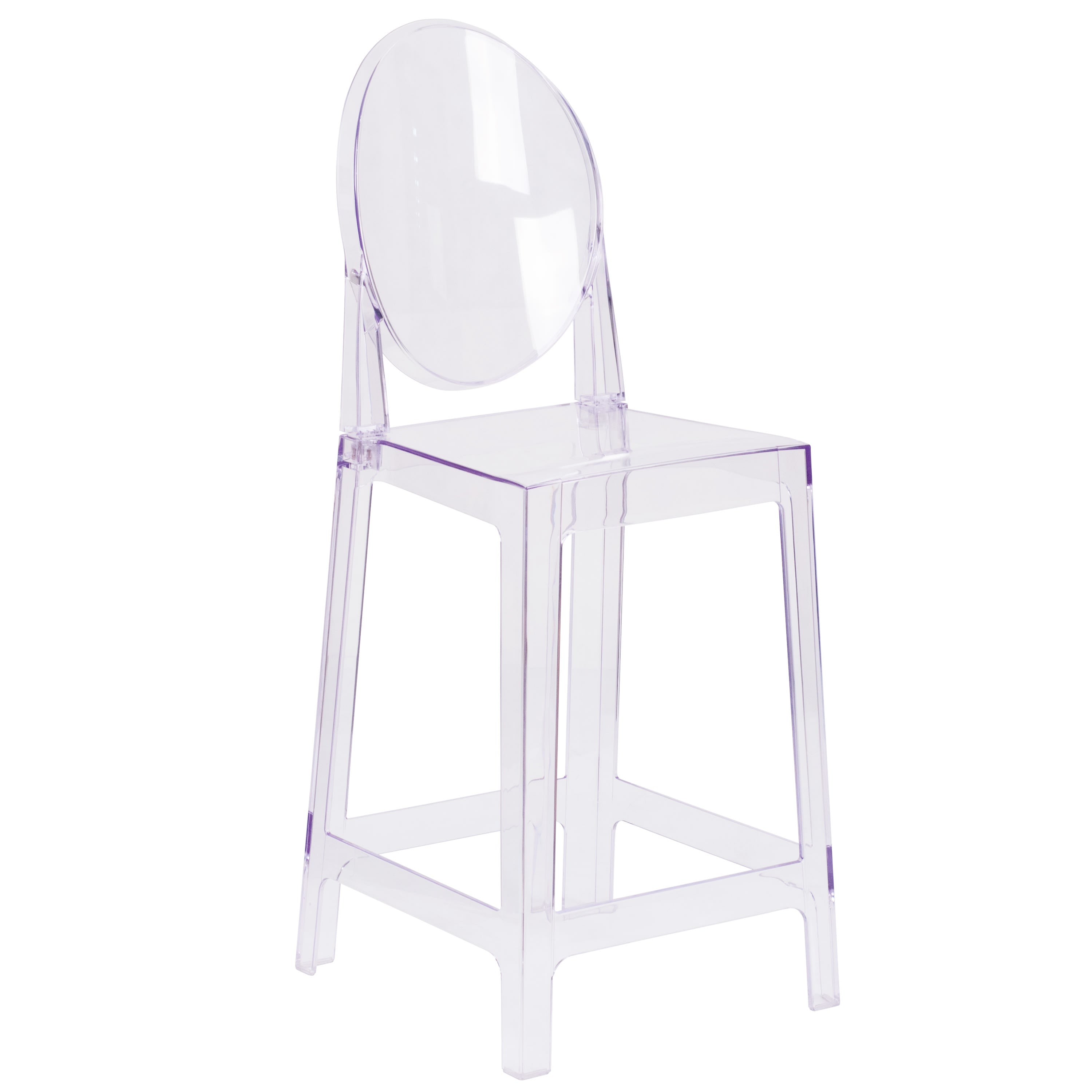 Oval Back Ghost Counter Stool OW GHOSTBACK 24 Stack Chairs 4 Less