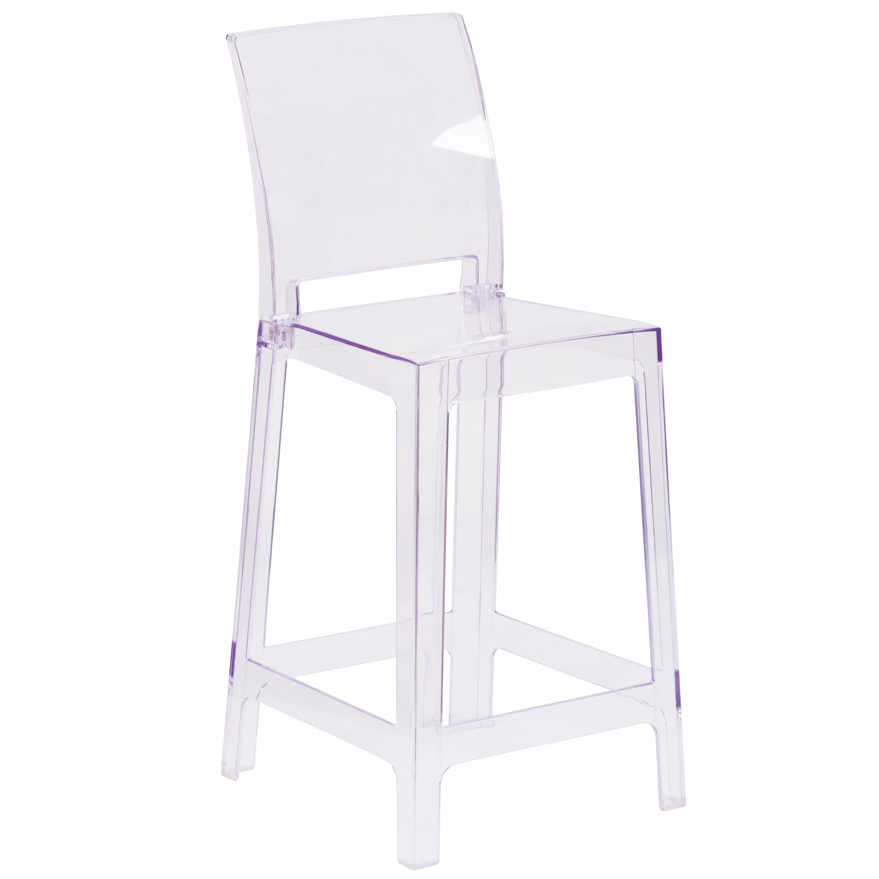 Square Back Ghost Stool OW SQUAREBACK 24 Stack Chairs 4 Less