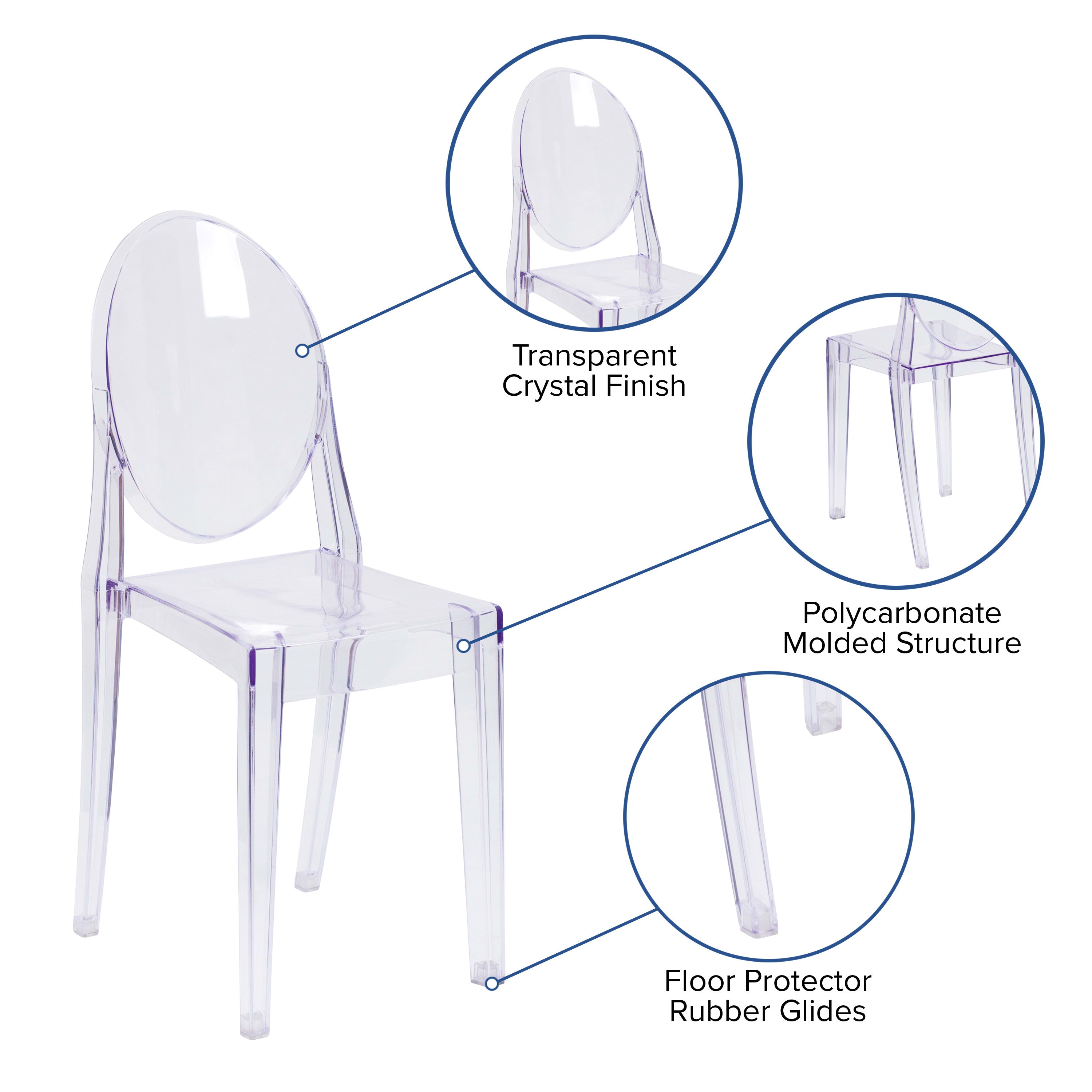 Transparent Stack Side Chair FH 111 APC CLR Stack Chairs 4 Less