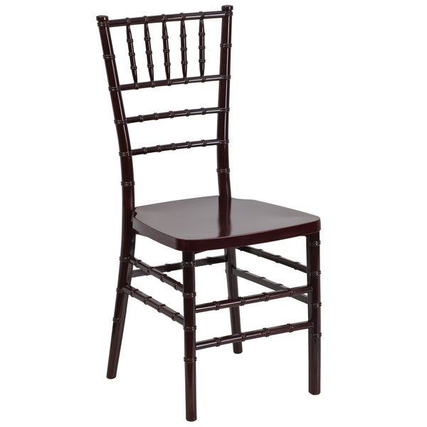 Mahogany |#| Mahogany Resin Stackable Chiavari Chair - Banquet and Event Furniture