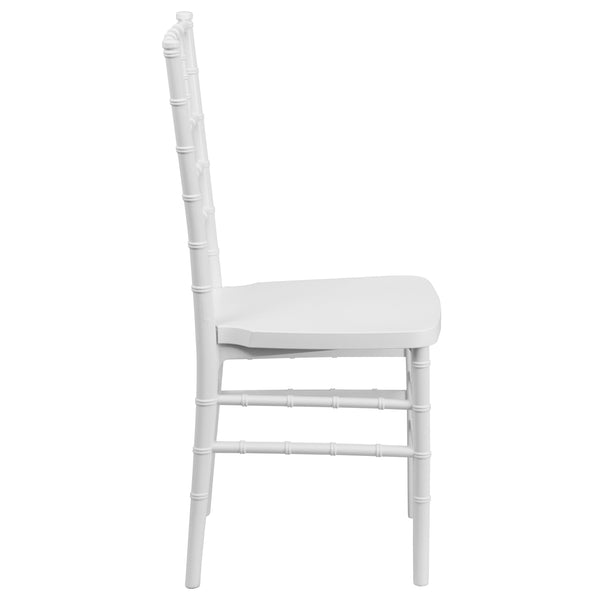 White |#| Matte White Resin Stacking Chiavari Event Chair