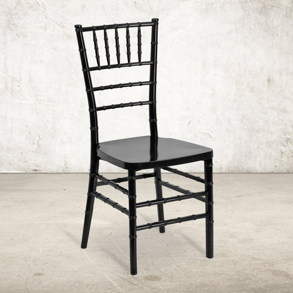 Black |#| Black Resin Stacking Chiavari Chair - Hospitality and Event Seating