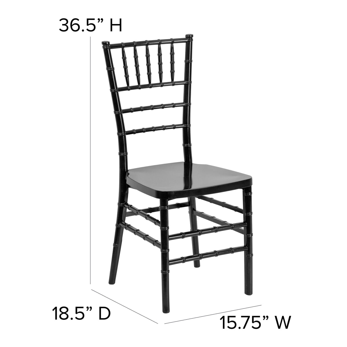 Black |#| Black Resin Stacking Chiavari Chair - Hospitality and Event Seating