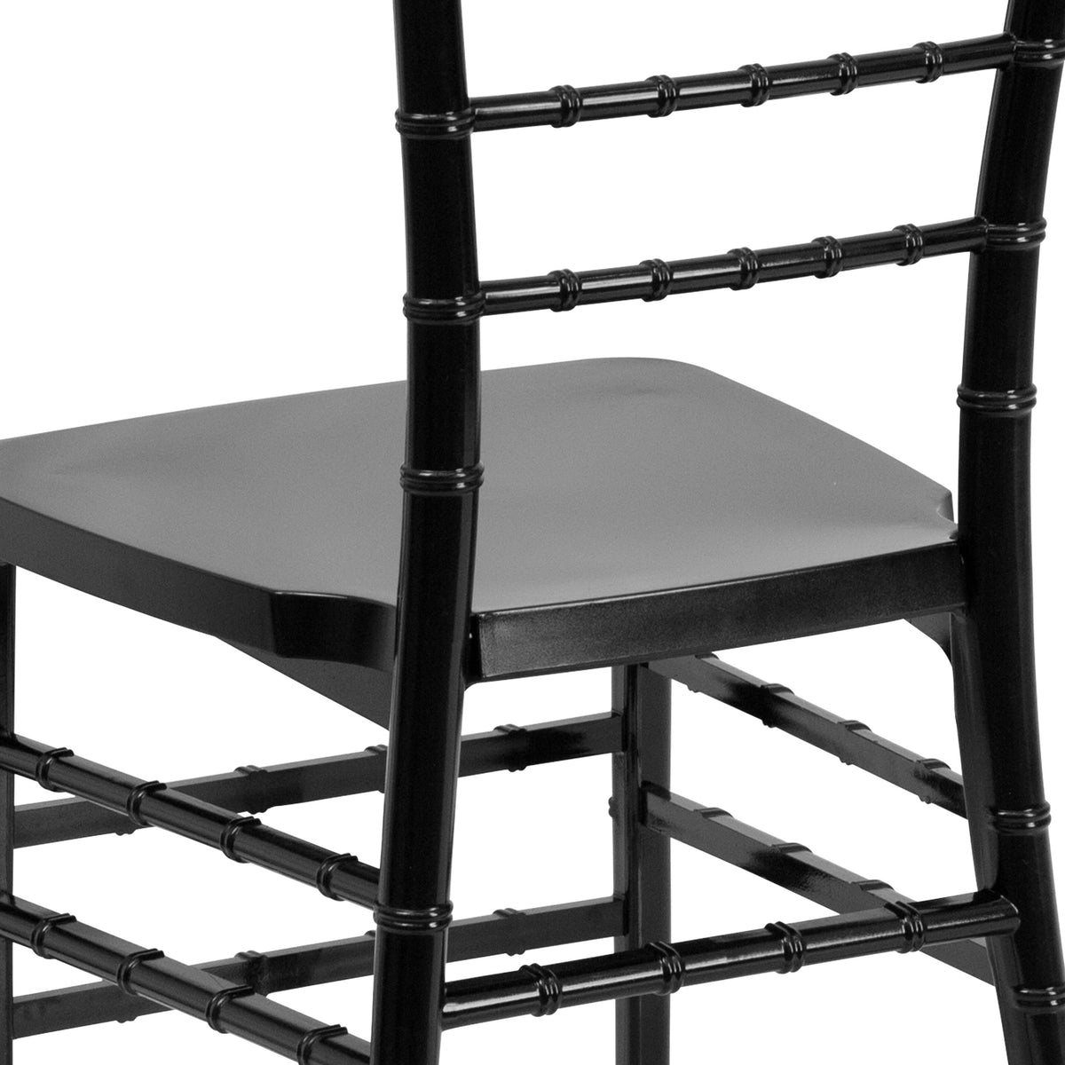 Black |#| Black Resin Stacking Chiavari Chair - Hospitality and Event Seating